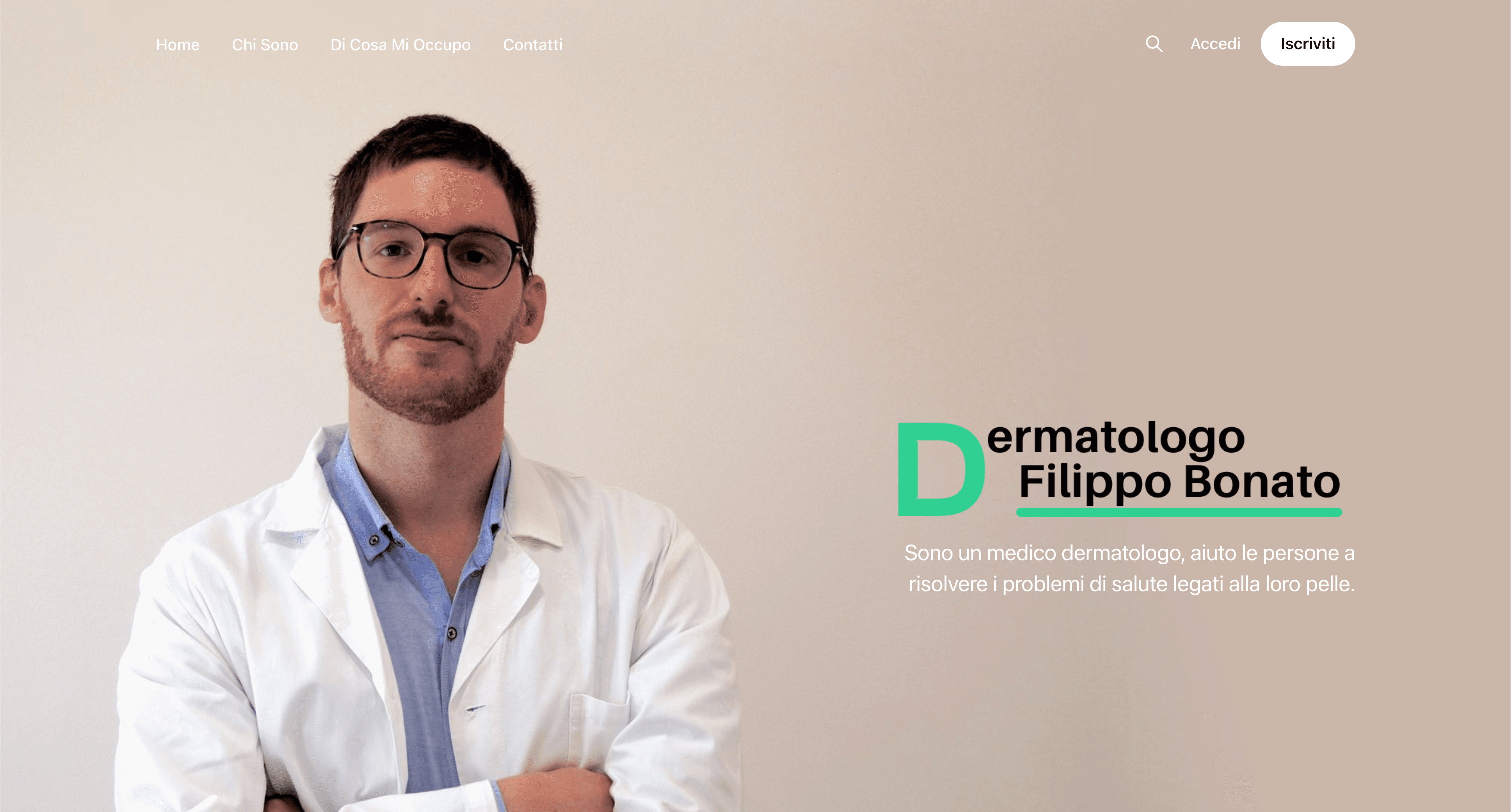 Anteprima above the fold del sito Dermatologo Filippo Bonato